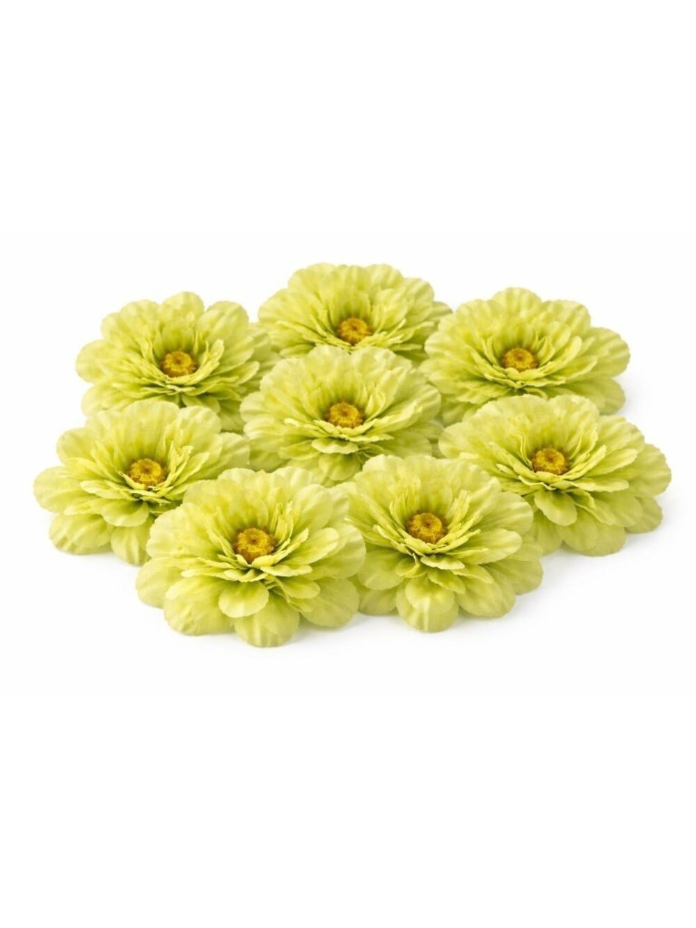 Green Peony Flowers Set of 8 Faux Blooms 5 Inch Floral Heads Wired Craft Wreath